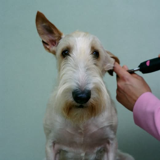 A small dog being bathed at a grooming salon